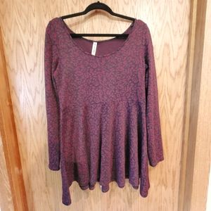 Bethany Mota Aeropostale Burgandy Leopard Animal Print Peplum Tunic Top
